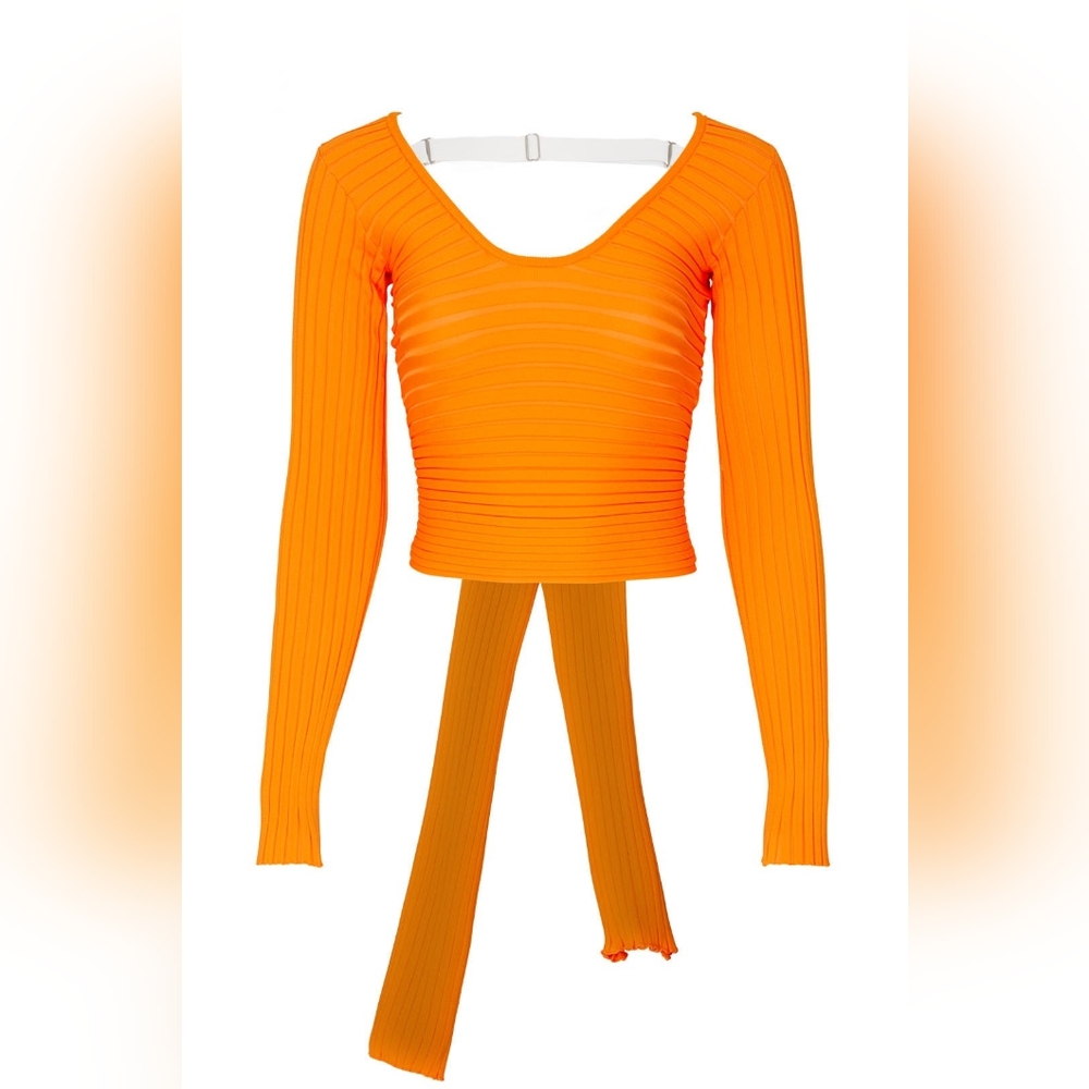 Tibi Tech Poly Ribbed Wrap Sweater - image 1